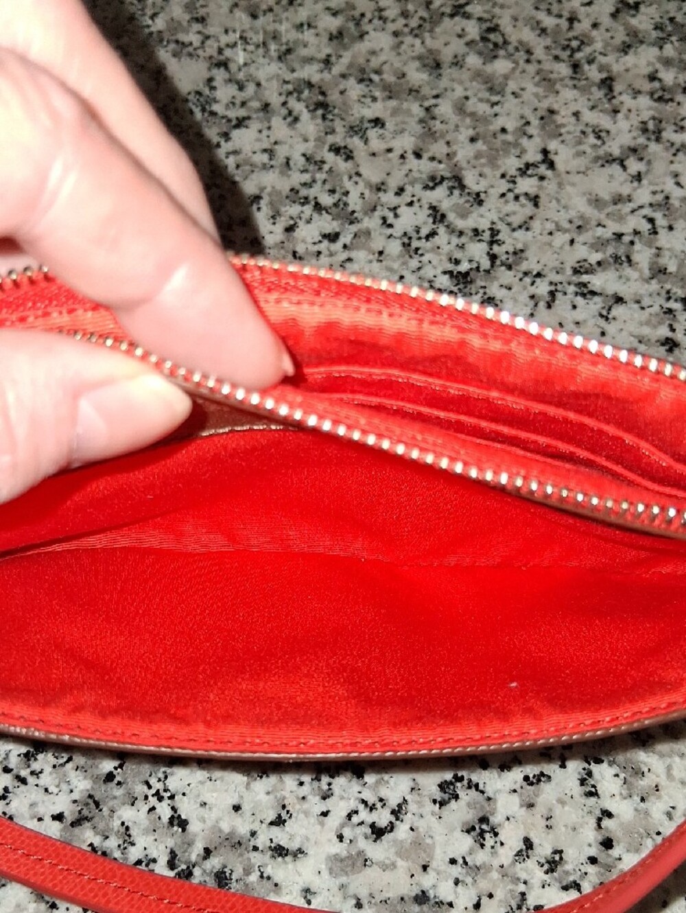 Coach Brown Signature Canvas Wristlet/Clutch MINI bag  with Orange Trim EUC - Picture 11 of 13